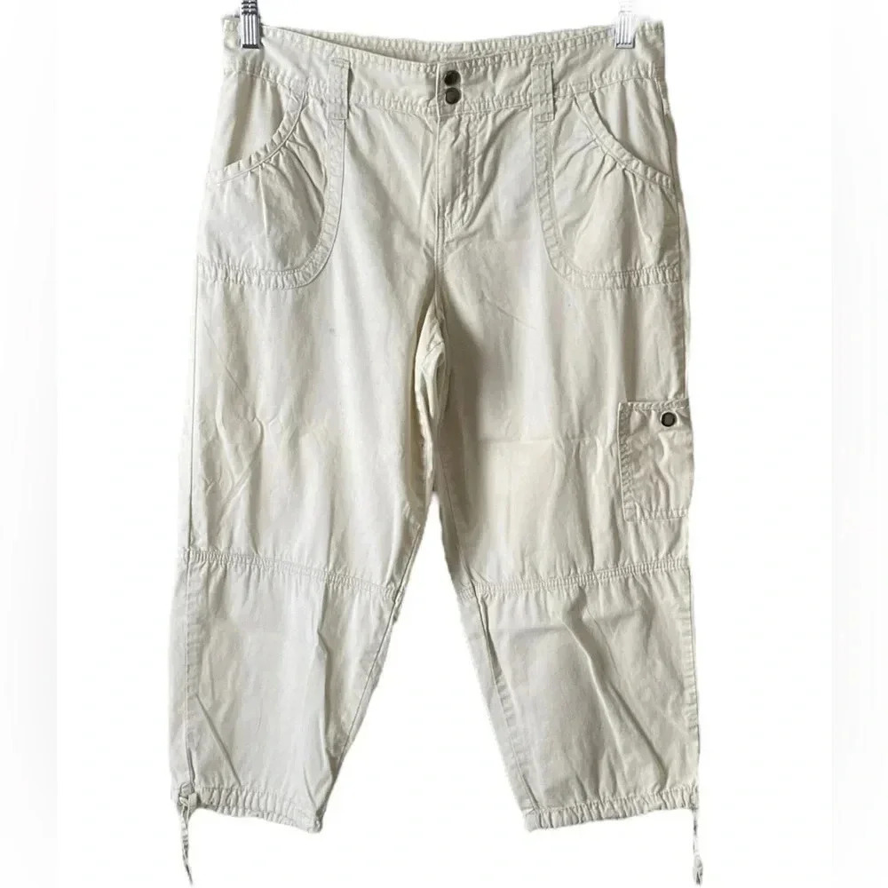 CALVIN KLEIN JEANS | Cotton Convertible Capri/Cargo Pull-On Ankle Pants Size 10
